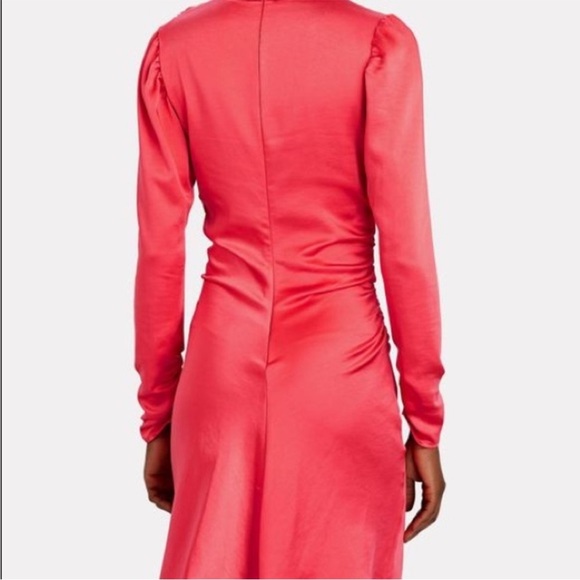 NWT A.L.C. Joss Ruched Dress Pink Size 6 Long Sleeve Mockneck High Neck - Picture 3 of 12